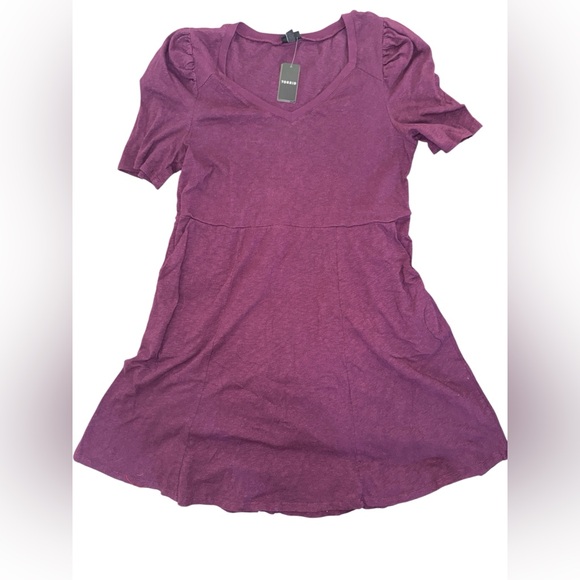 New NWT Torrid Plus Size 1 1X 14-16 Potent Purple Mini Puff Sleeve Skater Dress - Picture 6 of 6